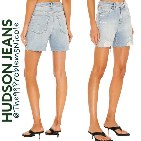 Hudson Devon High Rise Ripped Biker Short - Picture 6 of 8